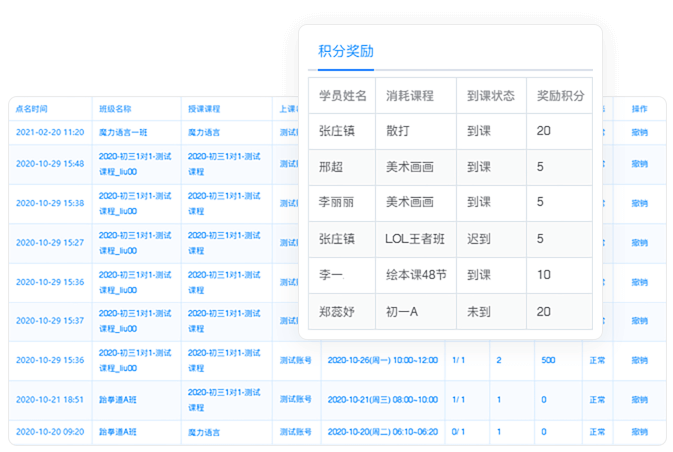 教务管理系统上课记录