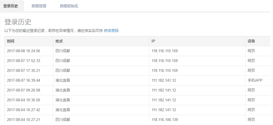 会员管理系统登录历史记录